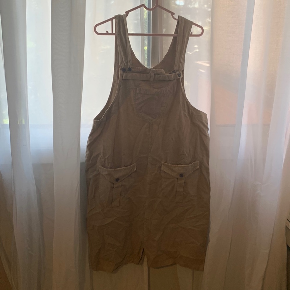 Beige soft fabric overalls